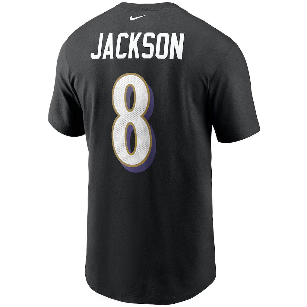 Baltimore Ravens Lamar Jackson #8 Legend Name and Number Nike T-Shirt - Black