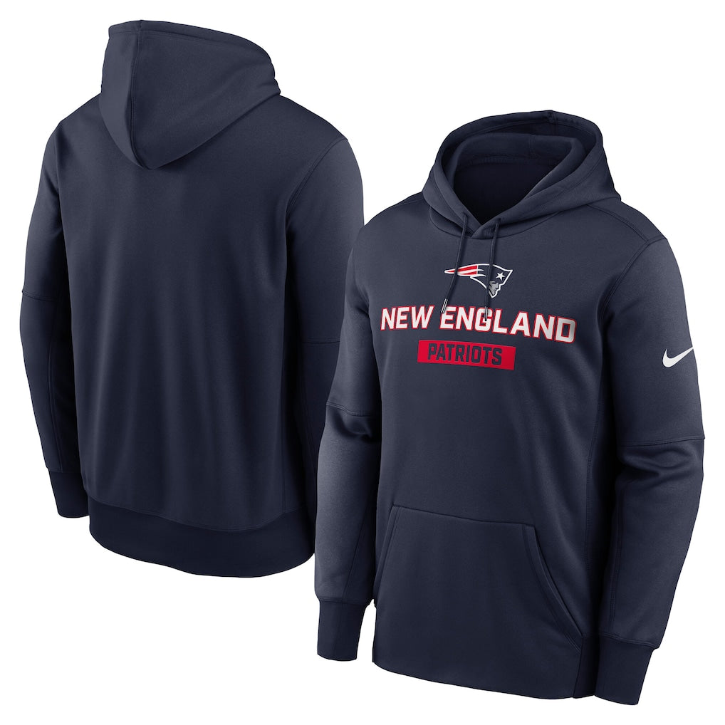 New England Patriots Nike Toss Sweep Performance Pullover Hoodie - College Navy