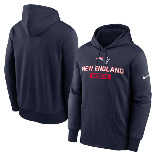 New England Patriots Nike Toss Sweep Performance Pullover Hoodie - College Navy
