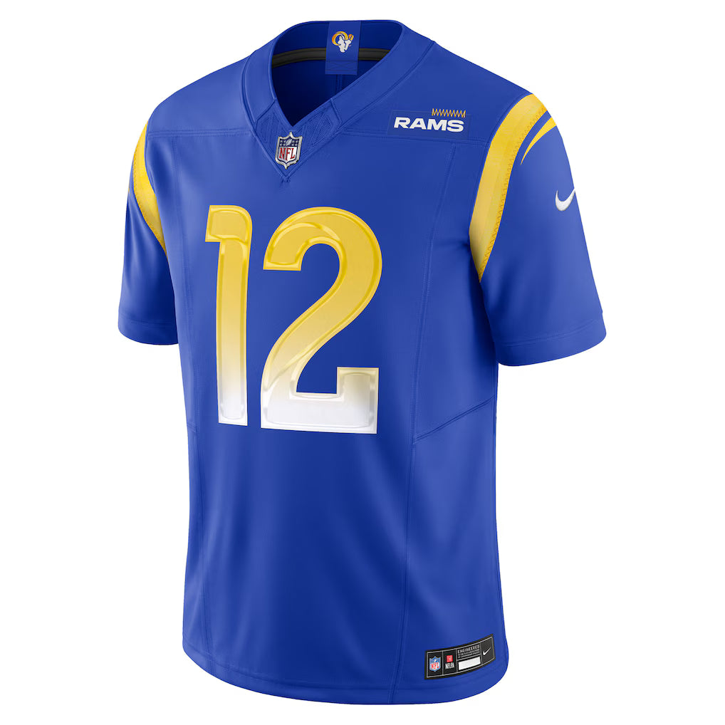 Puka Nacua #12 Los Angeles Rams Nike Vapor F.U.S.E. Limited Jersey - Home Blue
