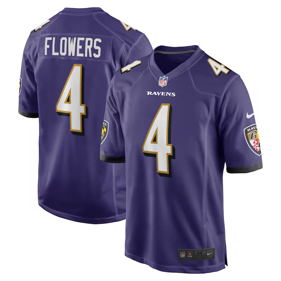 Zay Flower #4 Baltimore Ravens Nike Game Jersey - Purple / White