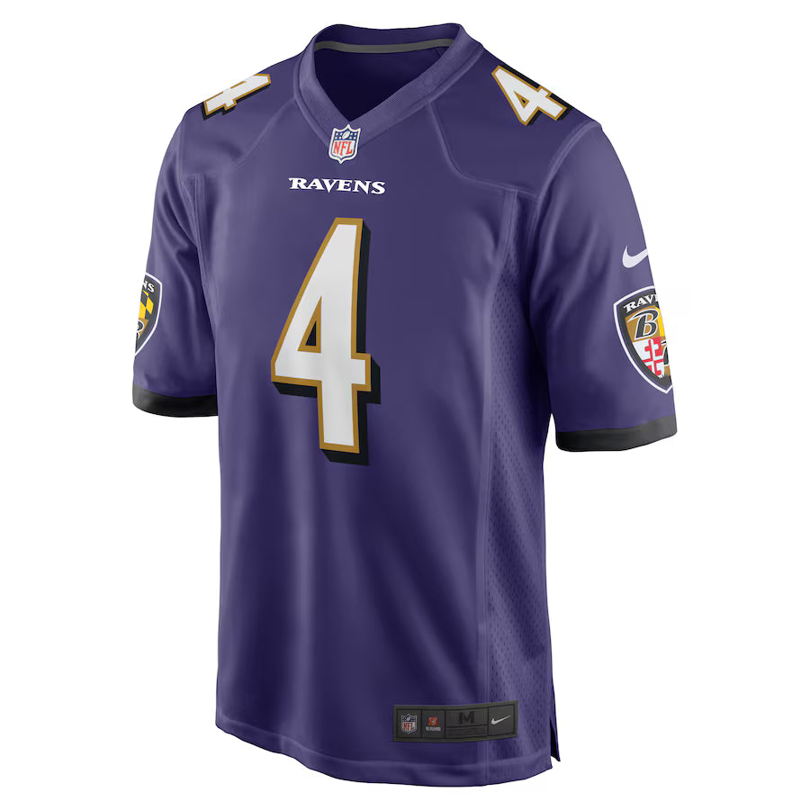 Zay Flower #4 Baltimore Ravens Nike Game Jersey - Purple / White