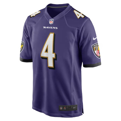 Zay Flower #4 Baltimore Ravens Nike Game Jersey - Purple / White