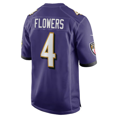 Zay Flower #4 Baltimore Ravens Nike Game Jersey - Purple / White