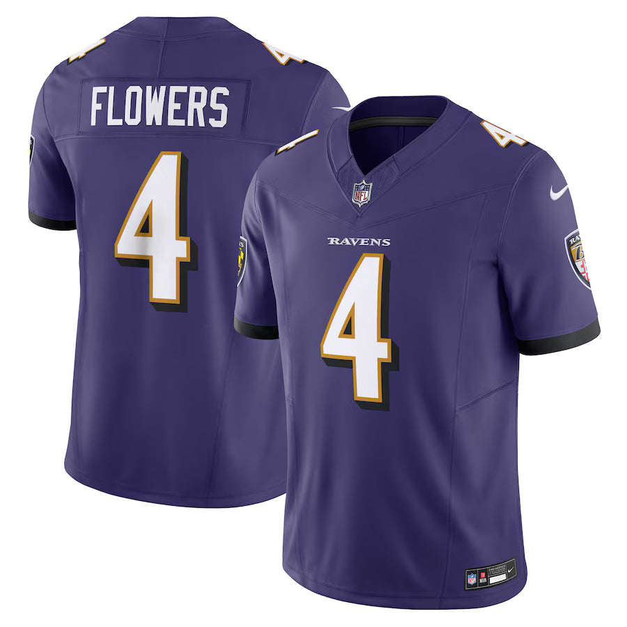 Zay Flower #4 Baltimore Ravens Nike Vapor F.U.S.E. Limited Jersey - Purple / White