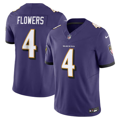 Zay Flower #4 Baltimore Ravens Nike Vapor F.U.S.E. Limited Jersey - Purple / White