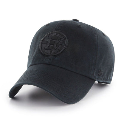 Boston Bruins All-Black Clean Up '47 Brand Adjustable Hat
