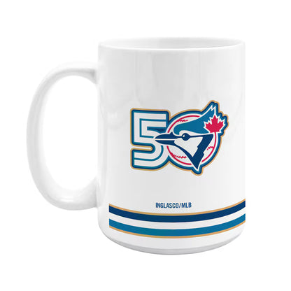 Toronto Blue Jays 50th Season Anniversary 15oz Sublimated Mug - White