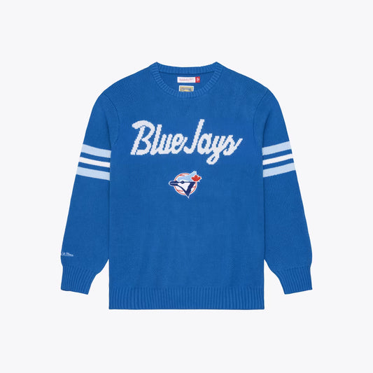 Toronto Blue Jays Mitchell & Ness Head Coach Sweater - Blue