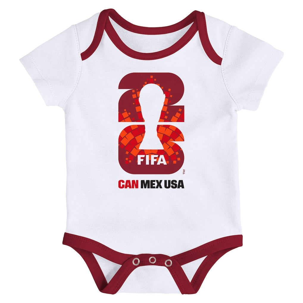Infant Canada FIFA World Cup 2026 Host City 3-Pack Bodysuit Set - Red/White