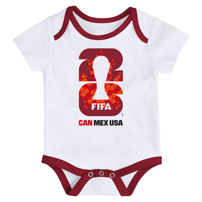 Infant Canada FIFA World Cup 2026 Host City 3-Pack Bodysuit Set - Red/White