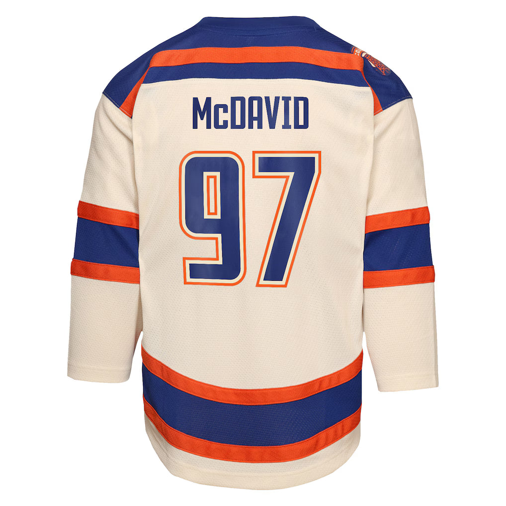 Youth NHL Edmonton Oilers Connor McDavid #97 Alternate Replica Jersey 'C' - Light Beige