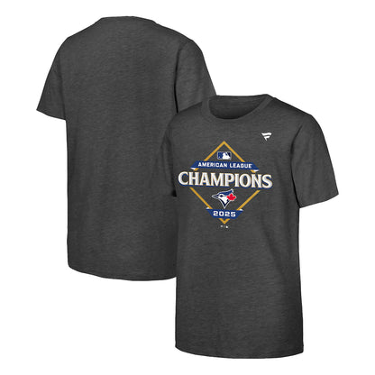 Youth Toronto Blue Jays Fanatics Heather Charcoal 2025 American League Champions Locker Room T-Shirt