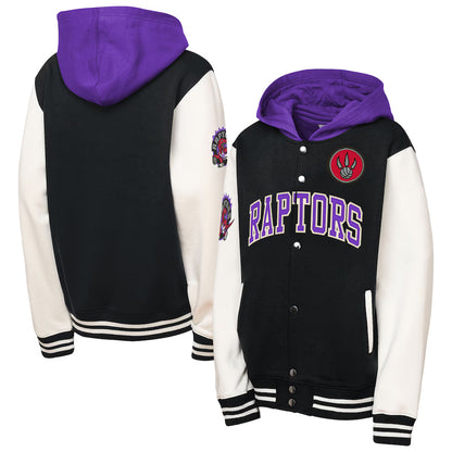 Youth Toronto Raptors Mitchell & Ness Hardwood Classics Courtside Fleece Full-Snap Hooded Jacket