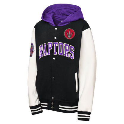 Youth Toronto Raptors Mitchell & Ness Hardwood Classics Courtside Fleece Full-Snap Hooded Jacket
