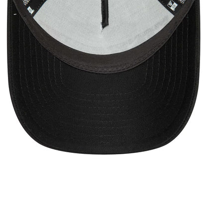 Youth Manchester United New Era Wordmark E-Frame 9FORTY Trucker Adjustable Hat - Black