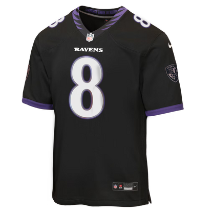 Youth Lamar Jackson #8 Baltimore Ravens Nike Alternate Game Jersey - Iridescent Black