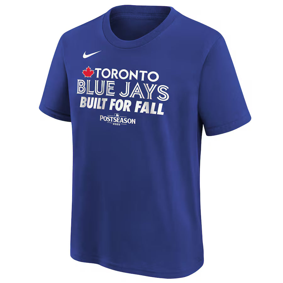 Youth Toronto Blue Jays MLB Nike 2025 Postseason Built for Fall T-Shirt - Royal Blue