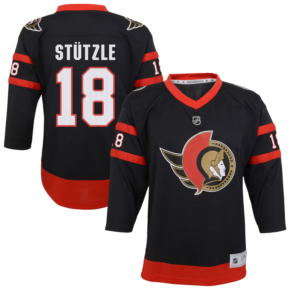 Youth Ottawa Senators Tim Stutzle #18 Home Replica Jersey - Black
