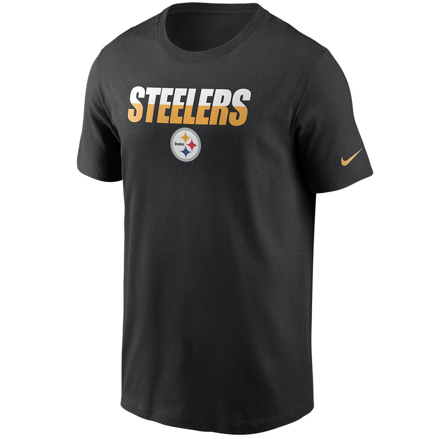 Nike Men's Color Block Team Name (NFL Pittsburgh Steelers) T-Shirt in Black, Size: Small | NKZGEG877L-0YG