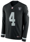Derek Carr Las Vegas Raiders Nike Therma Long Sleeve Player Jersey - Black - Pro League Sports Collectibles Inc.