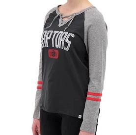 Womens Toronto Raptors Stamp Fade Full Time Lace Up Long Sleeve Top - - Pro  League Sports Collectibles Inc.