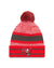 Tampa Bay Buccaneers Primary Logo New Era Red/Brn - Cuffed Knit Hat with Pom