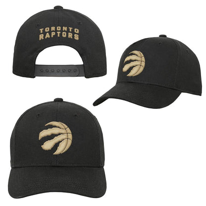 Youth Toronto Raptors Blk/Gld Precurve Hat - Pro League Sports Collectibles Inc.