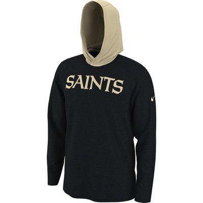New Orleans Saints Black Nike Helmet Performance - Hoodie Long Sleeve T-Shirt - Pro League Sports Collectibles Inc.