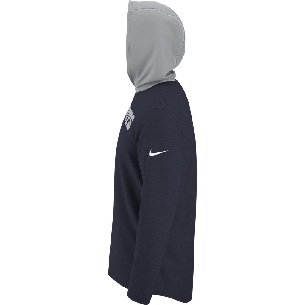 Nike Men's Dallas Cowboys Wordmark Therma-FIT Grey Pullover Hoodie