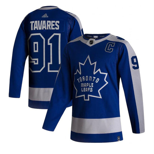 Toronto Maple Leafs John Tavares adidas Blue 2020/21 - Reverse Retro Player Jersey - Men's - Pro League Sports Collectibles Inc.