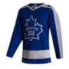 Toronto Maple Leafs adidas Blue 2020/21 - Reverse Retro Wordmark Jersey- Men's - Pro League Sports Collectibles Inc.