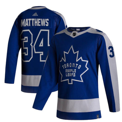 Toronto Maple Leafs Auston Matthews adidas Blue 2020/21 - Reverse Retro Player Jersey - Men's - Pro League Sports Collectibles Inc.