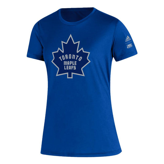 Women's Toronto Maple Leafs adidas Blue Reverse Retro - Primary Logo T-Shirt - Pro League Sports Collectibles Inc.