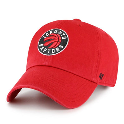 Toronto Raptors Red NBA 47 Brand Clean Up Adjustable Buckle Back Hat - Pro League Sports Collectibles Inc.