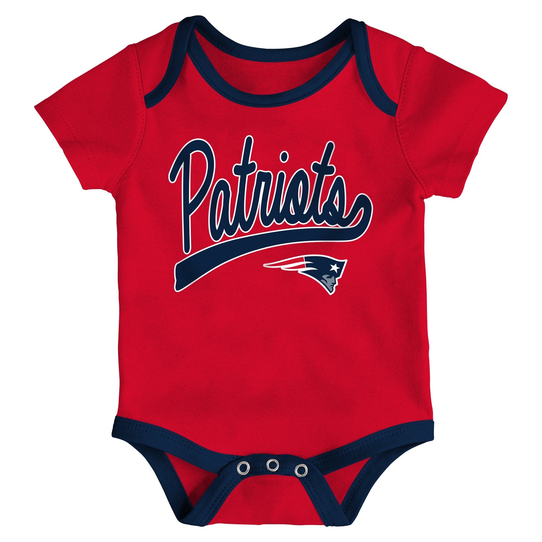 Infant New England Patriots Red/Navy/Heathered Gray Champ 3-Piece Bodysuit Set - Pro League Sports Collectibles Inc.