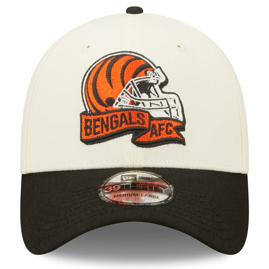 Cincinnati Bengals 2022 Sideline New Era Cream/Brown - 39THIRTY 2-Tone Flex Hat - Pro League Sports Collectibles Inc.