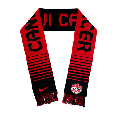 Canada National Soccer Team Nike Red/Black Jacquard Local Scarf - Pro League Sports Collectibles Inc.