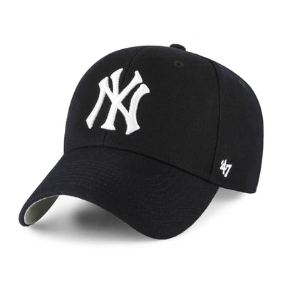 New York Yankees Black White 47 Brand MVP Adjustable Hat - Pro League Sports Collectibles Inc.