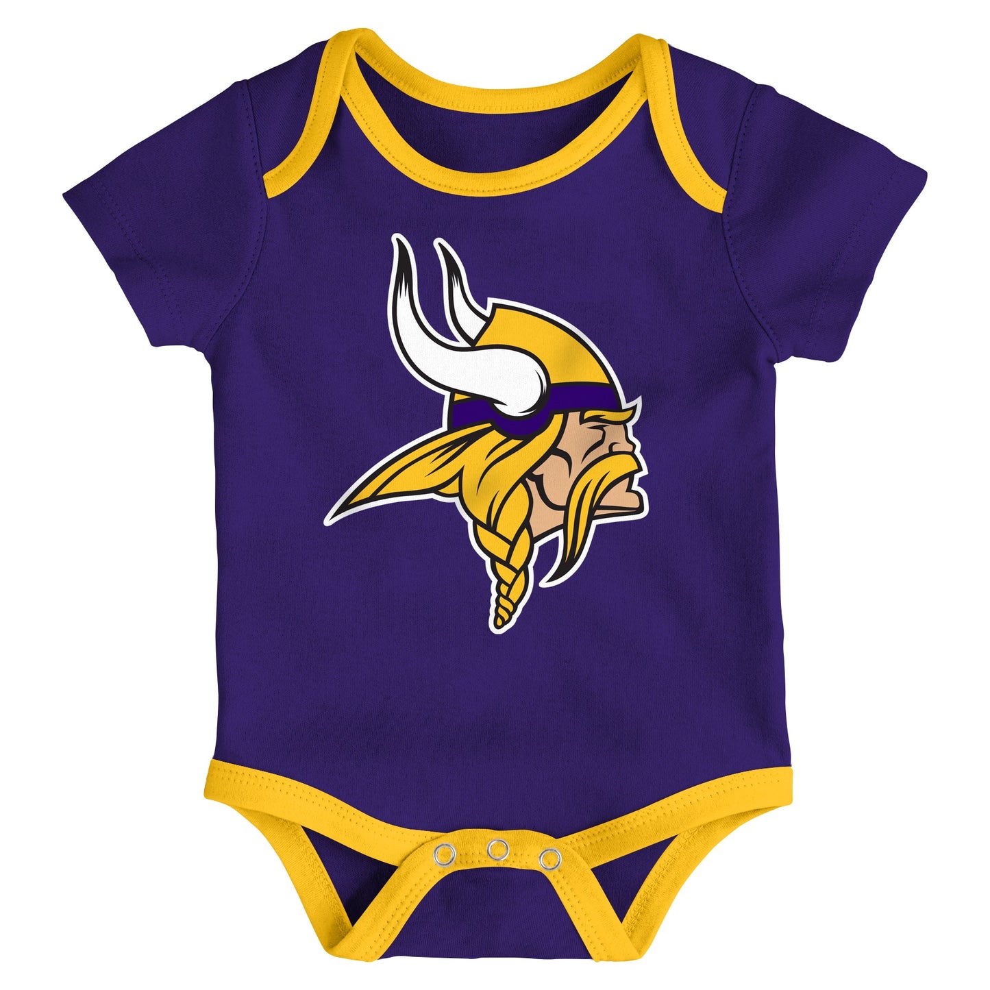 Infant Minnesota Vikings Gold/Purple/Heathered Gray Champ 3-Piece Bodysuit Set - Pro League Sports Collectibles Inc.