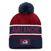 Colorado Avalanche Fanatics Branded Blue/Maroon 2022 NHL Draft - Authentic Pro Cuffed Knit Toque with Pom - Pro League Sports Collectibles Inc.