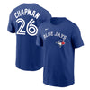 Women's Toronto Blue Jays Matt Chapman #26 Nike Royal Name and Number T-Shirt - Pro League Sports Collectibles Inc.