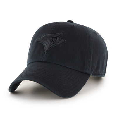 Toronto Blue Jays Black on Black Clean Up '47 Brand Adjustable Hat - Pro League Sports Collectibles Inc.
