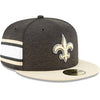 New Orleans Saints New Era Black/Gold 2018 NFL Sideline Home Official 59FIFTY Fitted Hat - Pro League Sports Collectibles Inc.