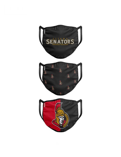 Youth Ottawa Senators FOCO NHL Face Mask Covers 3 Pack - Pro League Sports Collectibles Inc.
