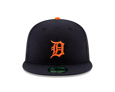 Detroit Tigers New Era Navy/Orange Authentic Collection On-Field Road 59FIFTY Fitted Hat - Pro League Sports Collectibles Inc.
