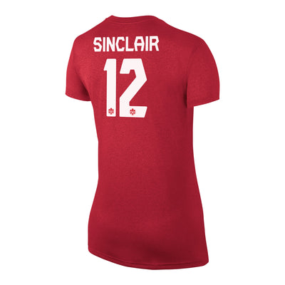 Women's Christine Sinclair Canada National Team Nike Name & Number T-Shirt - Red - Pro League Sports Collectibles Inc.