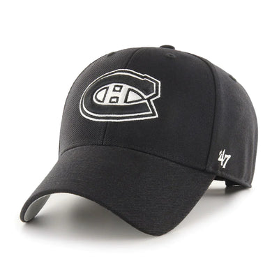 Montreal Canadiens Black/White 47' Brand MVP Basic Adjustable Hat - Pro League Sports Collectibles Inc.