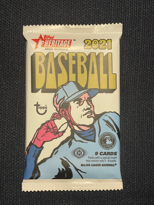 2021 Topps Heritage HIGH NUMBER MLB Baseball Hobby -1 Pack/ 9 Cards - Pro League Sports Collectibles Inc.