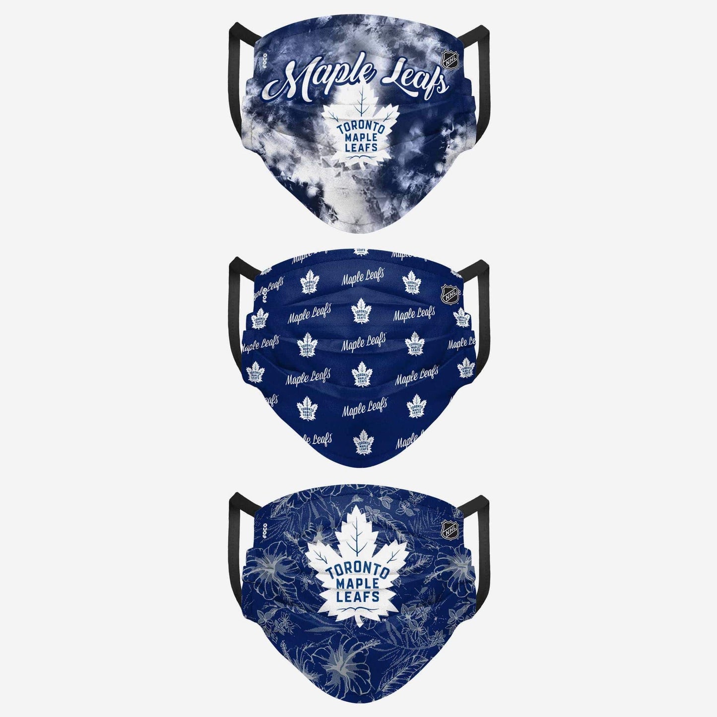 Women's Toronto Maple Leafs Match Day FOCO NHL Face Mask Covers Adult 3 Pack - Pro League Sports Collectibles Inc.